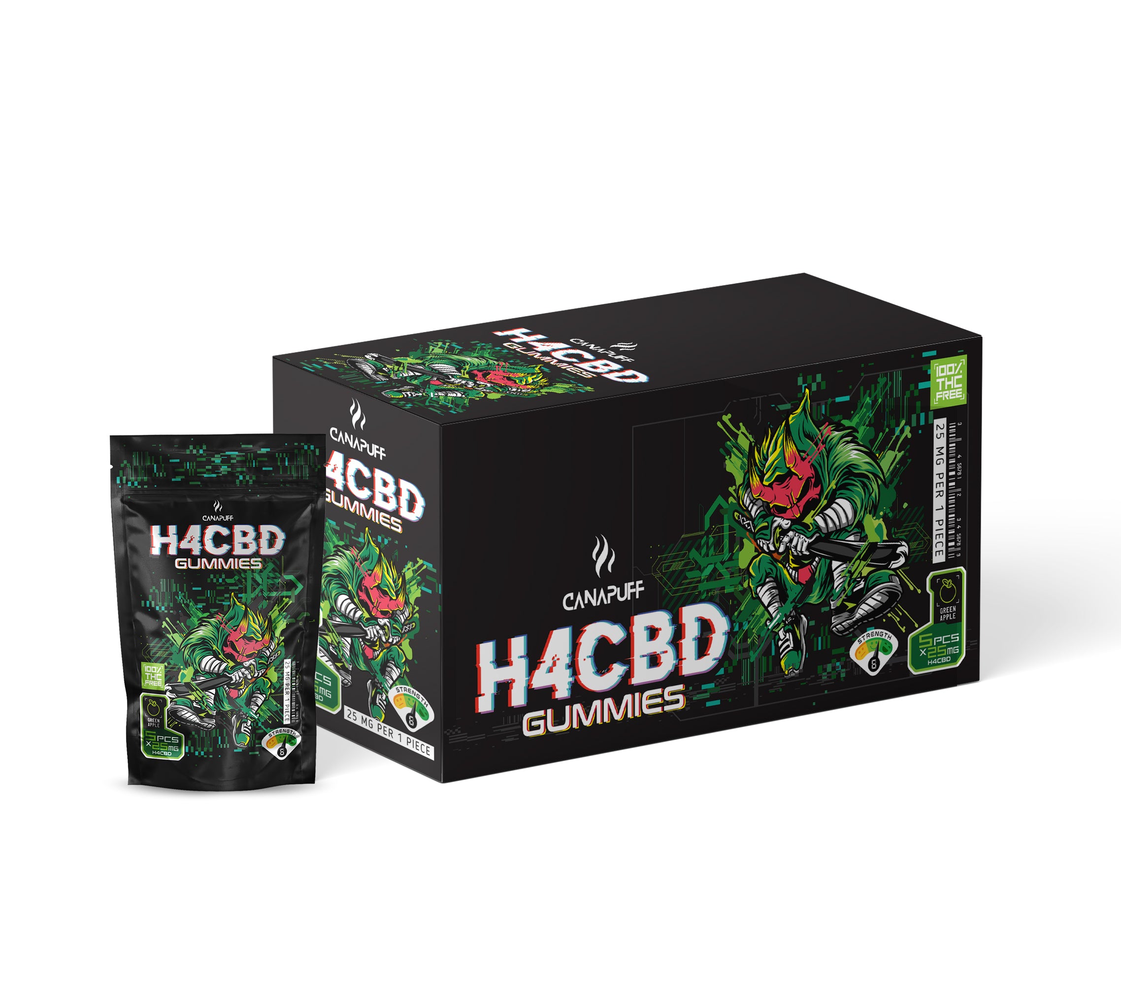 BOX H4CBD gummies Green apple