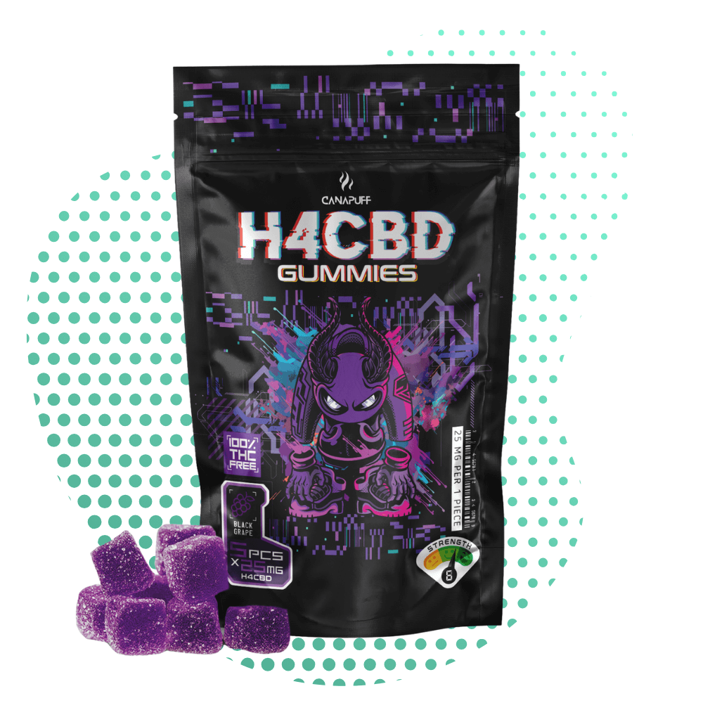 Canapuff - H4CBD Gummibitar - Svart druva