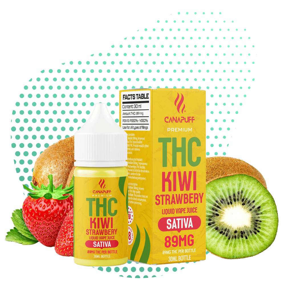 THC Liquid 89mg - Kiwi Strawberry - 30ml Canapuff